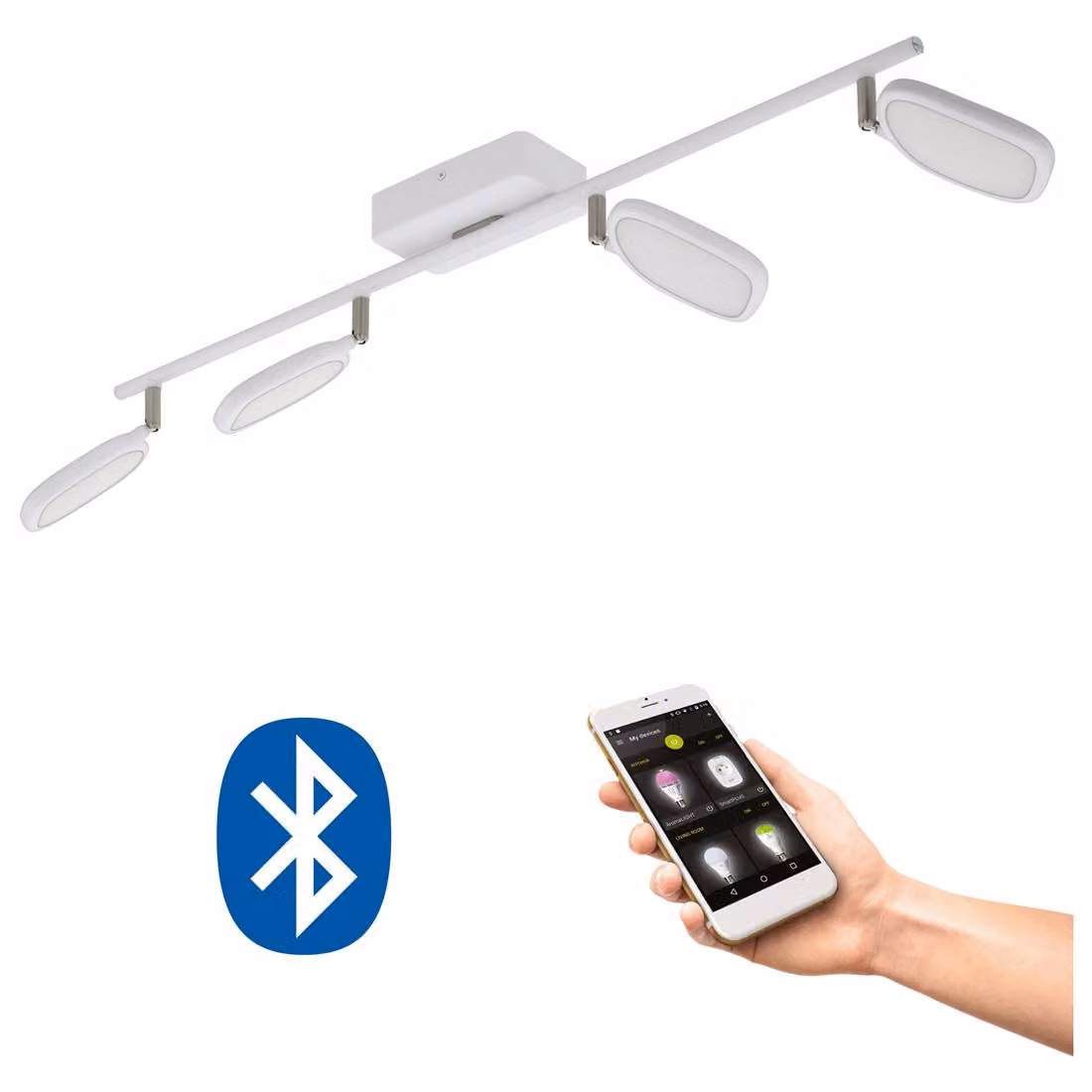 Faretto da soffitto LED RGB, bianco, spot mobili, controllo tramite app