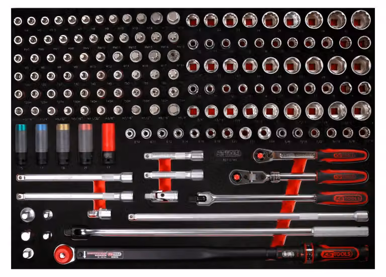KS TOOLS Set di chiavi a bussola da 1/2'' con inserto in schiuma, 149 pezzi ( 821.0149 )