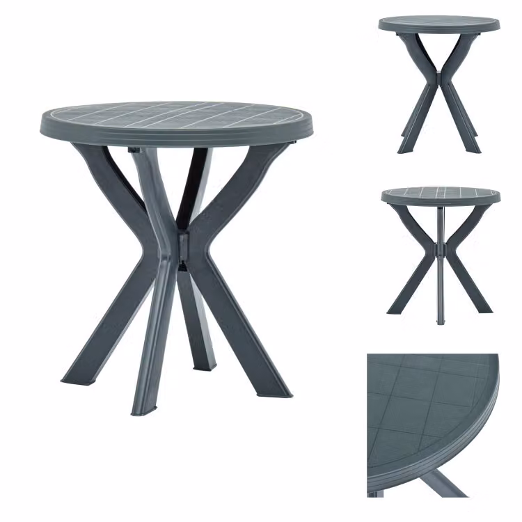 vidaXL Tavolo da bistrot verde Ø70 cm in plastica - Tavoli da giardino