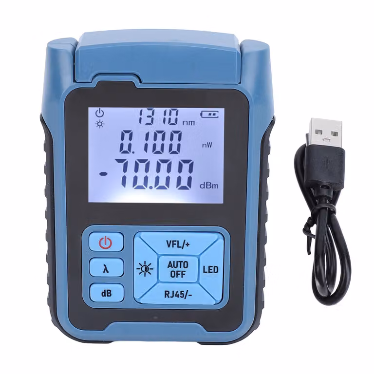Tester per fibre ottiche, mini tester portatile per cavi in fibra ottica, alta precisione, multifunzione, ricaricabile 850-1650 nm