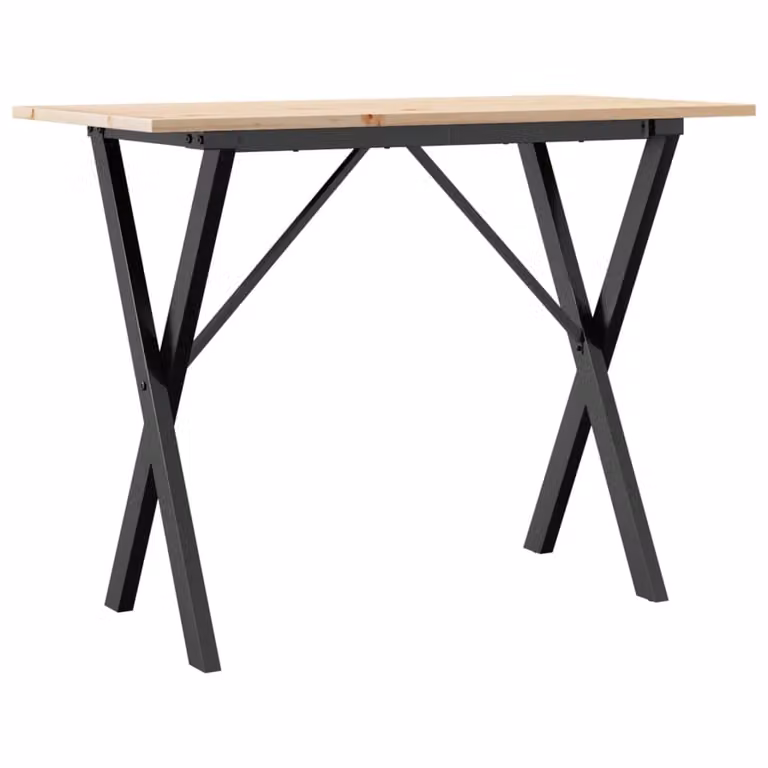 Tavolo da Pranzo Telaio a X 100x50x75 cm Legno Pino e Acciaio