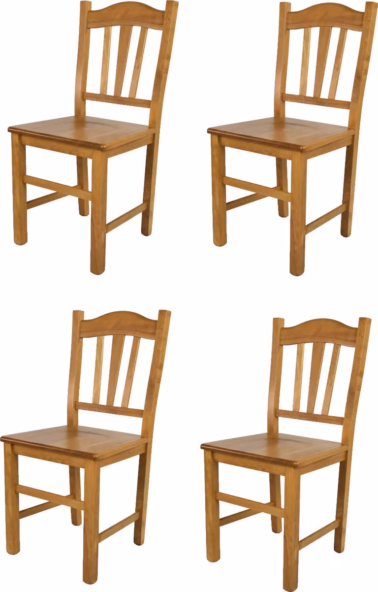 t m c s Tommychairs - Set di 4 sedie SILVANA per cucina e sala da pranzo, robusta struttura in legno di faggio, colore rovere laccato e seduta in legno
