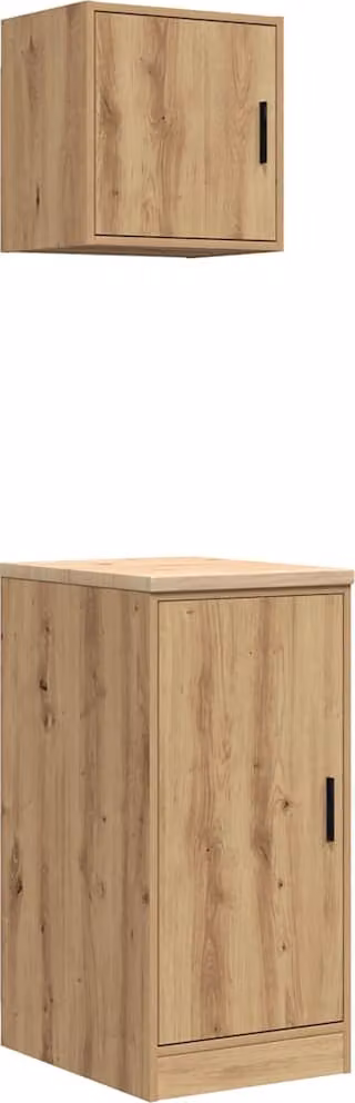 Armadi da Garage 2 pz Rovere Artigianale in Legno Multistrato
