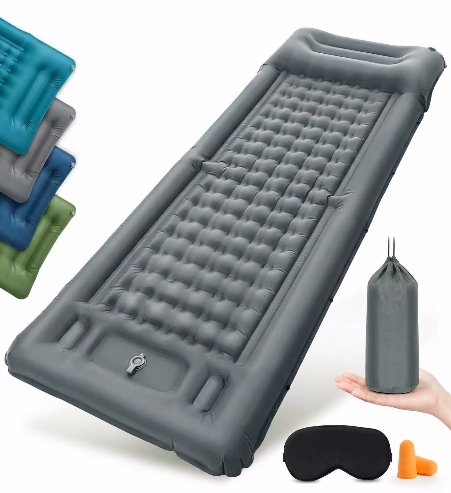 Materasso gonfiabile con cuscino, ideale per il campeggio