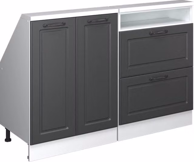 Set di mobili sottotetto Rion Antracite rustico/Bianco Set di 2 Vicco