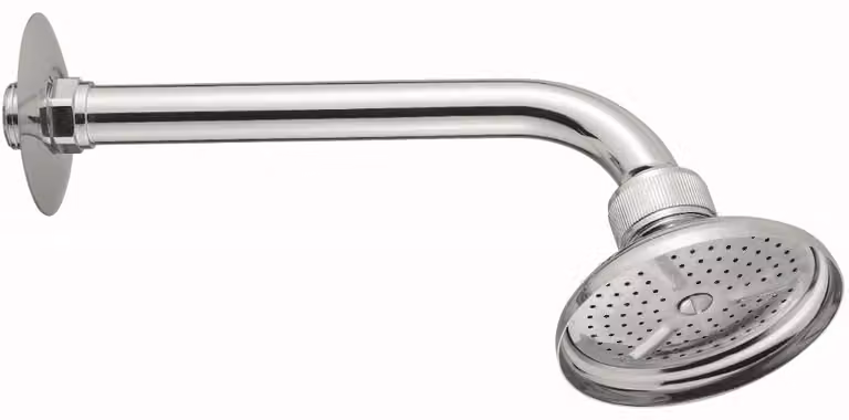 Schläfer 13313320 | Soffione Doccia con Braccio a 1 Getto, Tubo Doccia G 1/2 x 30cm, Soffione a Pioggia Ø 82mm con Snodo Regolabile Universale G 1/2, Finitura Ottone Cromato