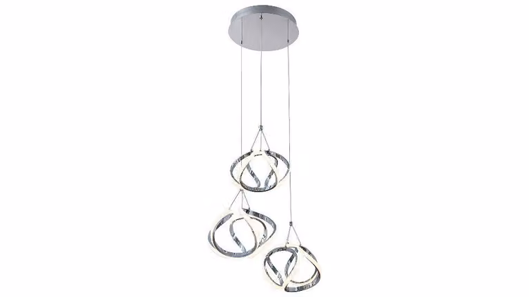 Rabalux 5771 Palmira lampada a sospensione, 50W, 3000K, 3400lm, argento, globo, bianco caldo, moderno