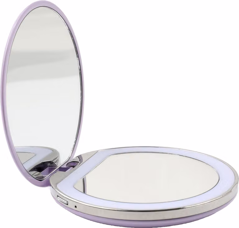 AILORIA MAQUILLAGE - Specchio tascabile con illuminazione LED dimmerabile (USB) LILA