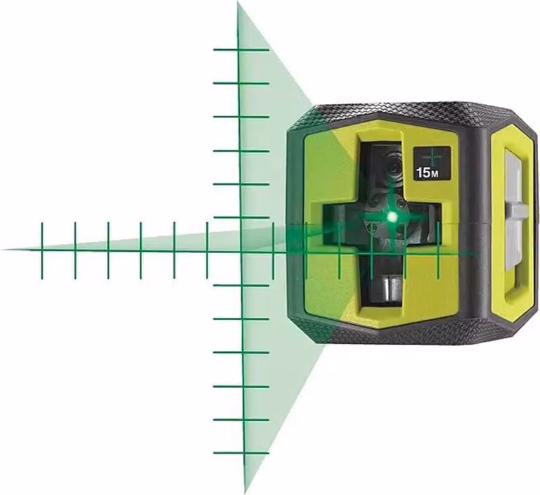 Laser a croce RYOBI RBCLLG2 con scala, campo di lavoro massimo: 15 m