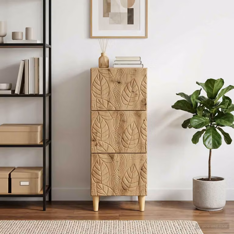 Carrello mobile con cassetti vidaXL in legno marrone L 33 cm, P 34,5 cm, H 90 cm