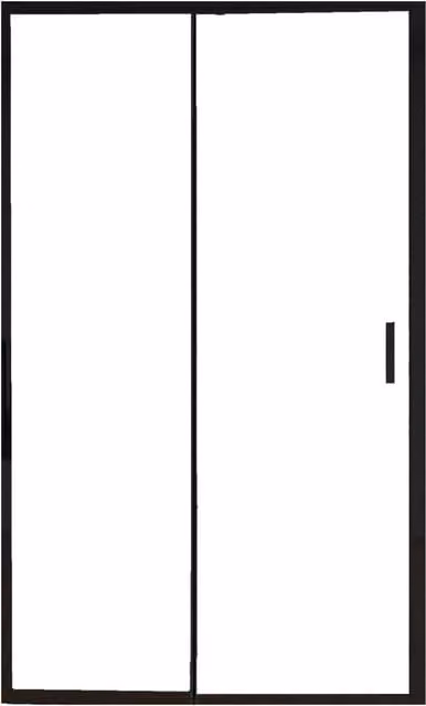 Porta Parete Doccia 110 cm 1 anta Scorrevoli con Profili Neri in Cristallo trasparente 6mm H195 Bonussi Sole