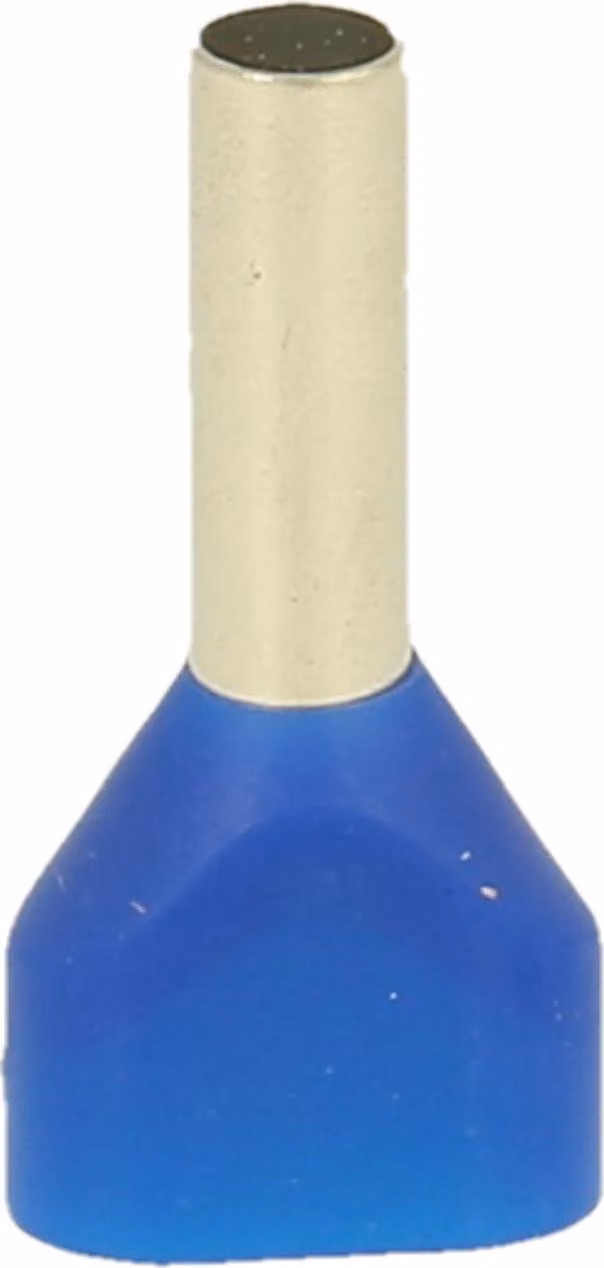 Guaine terminali isolate a due estremità, dimensione N, codificate a colori secondo la norma DIN, sezione 2x 2,5 mm², colore blu - 1 pezzo