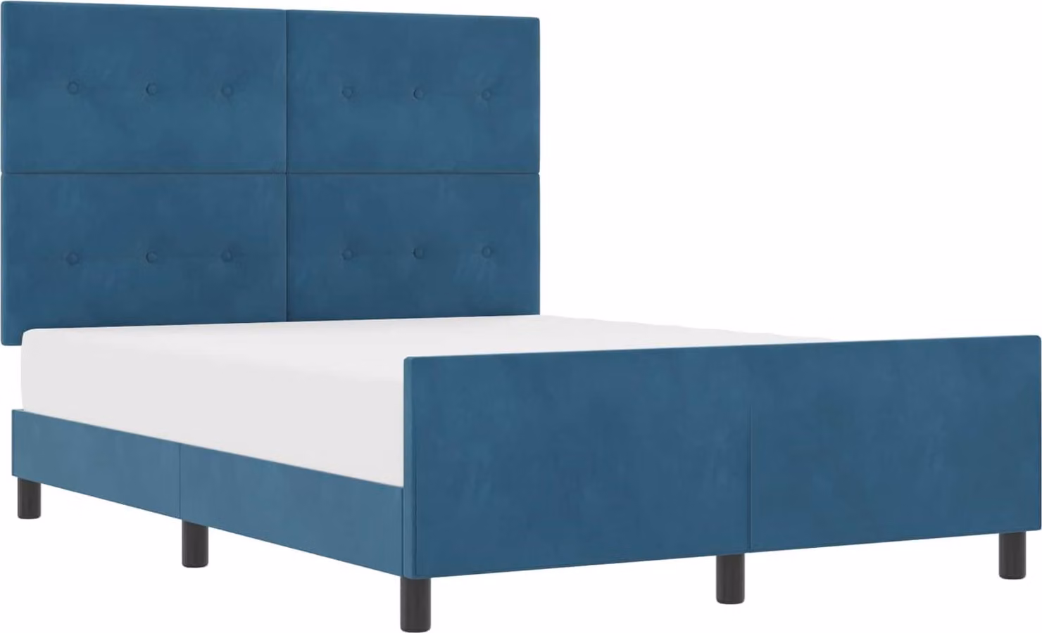 SYFAX™ Letto a molle con testiera Blu Scuro 160 x 200 cm Velluto