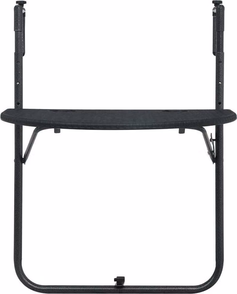 Tavolo da Balcone Pensile Nero 60x64x83,5cm Plastica Rattan