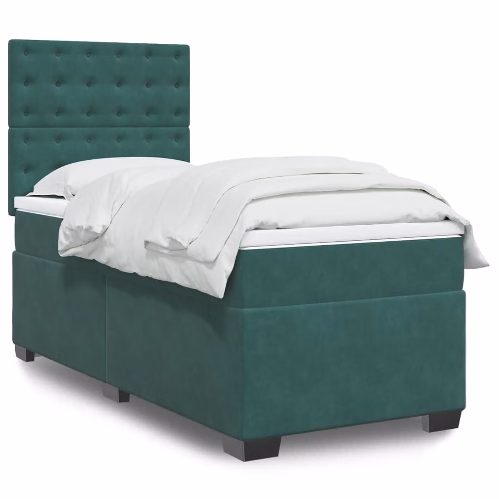 Maison Exclusive - Giroletto a Molle con Materasso Verde Scuro 100x200 cm Velluto