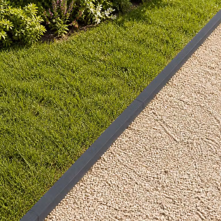 Set di 10 profili di copertura per giardino vidaXL in acciaio color antracite, L: 100 cm, H: 6 cm, P: 5 cm