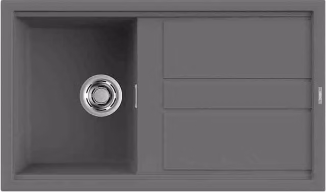Lavello Elleci Incasso 1 vasca 86x51 Best 400 Keratek Plus Grigio Dark Grey LKB40099