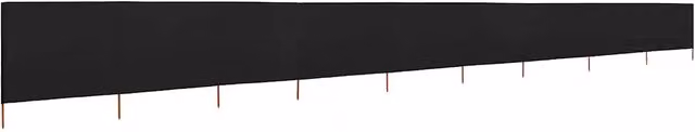 Paravento a 9 Pannelli in Tessuto e Legno Nero DESIGN IN L: 120 cm, H: 160 cm