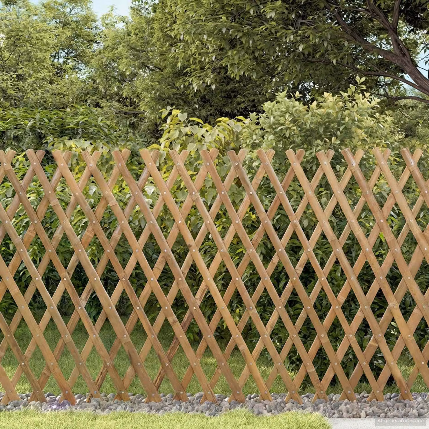 Maison Exclusive - Pannello divisorio espandibile per giardino, 2 pezzi, 100 x 105 cm, bambù, color beige chiaro