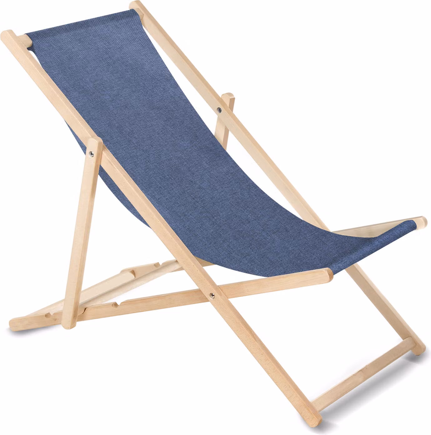Sdraio in faggio senza braccioli Lettino da giardino 110kg blu melange