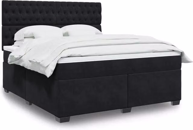 Letto Ibrido vidaXL con Materasso e Illuminazione Sotto il Letto, Colore Nero e Bianco, L/P/H: 180 x 200 cm – 1