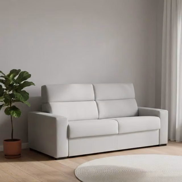 Quindici Divano Letto 3 Posti Made in Italy con Rivestimento Sfoderabile Grigio L: 220 cm, P: 95 cm – 1