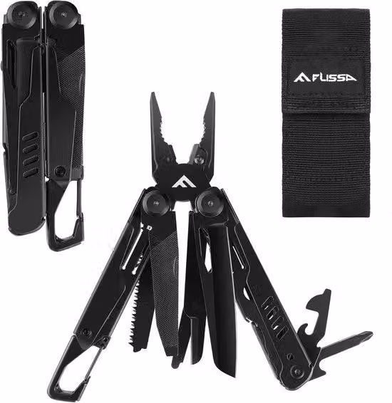 Pinze multiuso 15 in 1 - multiutensile compatto - multifunzione - 1 pezzo - nero - acciaio inox