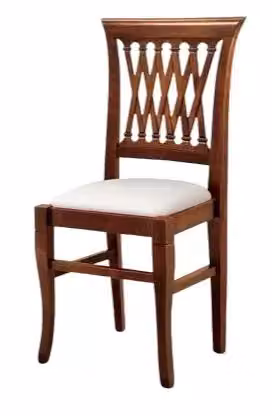Sedia classica in legno di faggio e tessuto beige Mobili 2G L: 44 cm, P: 46 cm, H: 96 cm – 4