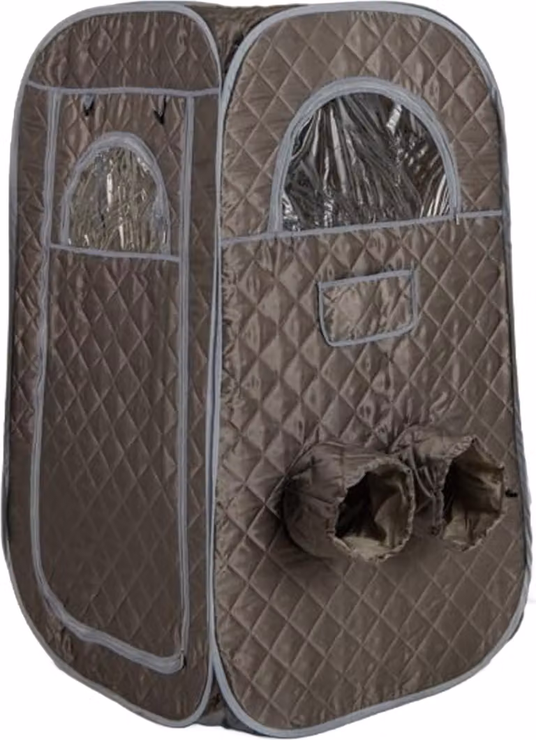 COSTWAY Sauna a vapore portatile, tenda sauna per 1 o 2 persone con generatore di vapore da 1000 W (3L) massaggiatore per i piedi, timer e telecomando Grigio
