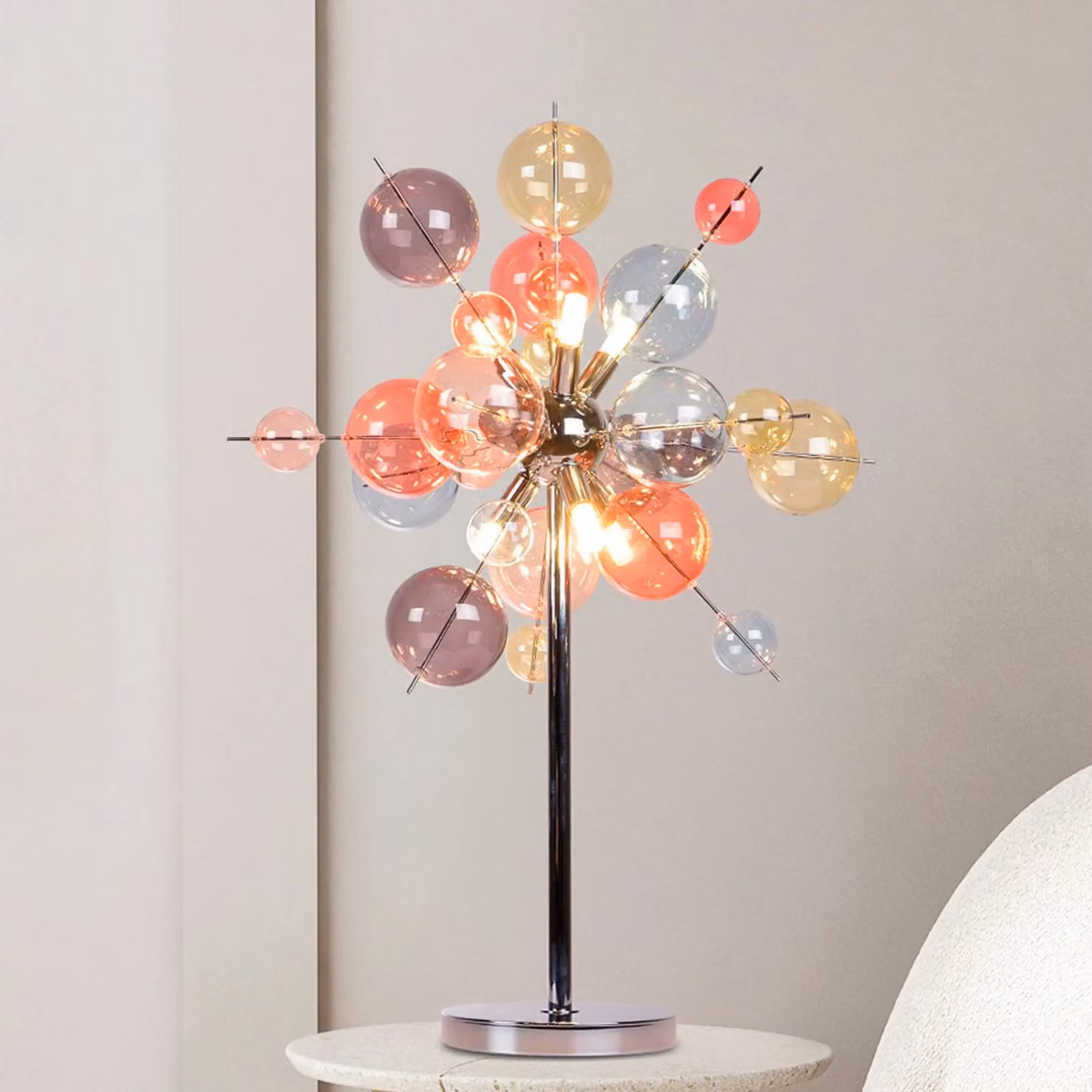Näve Lampada da tavolo Explosion, Multicolore, Soggiorno / Sala da pranzo, Vetro, Lampada da tavolo