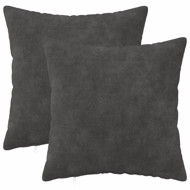 vidaXL Cuscino con cuscino HEERLEN 2 pz Antracite Fleece in microfibra