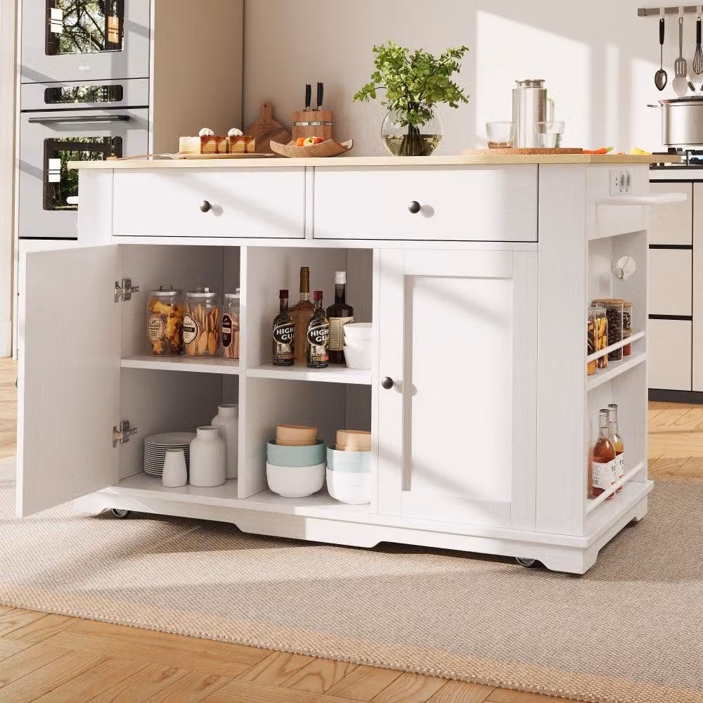 Isola cucina - Moderna isola per la cucina, realizzata in metallo, con un comodo piano di lavoro e spazio aggiuntivo per la conservazione