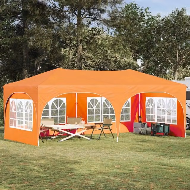 Tenda per feste a pop-up 575 x 288 x 245 cm Arancione 42019899