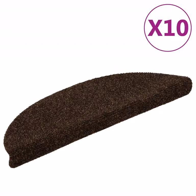 vidaXL Tappetini per scale autoadesivi 10 pz 56x17x3 cm Marrone