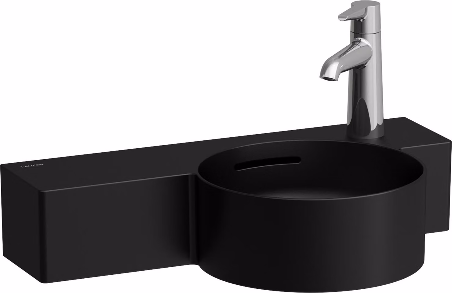 LAUFEN VAL Lave-mains, 1 trou de robinetterie à droite, avec trop-plein, 550x315mm, tablette à gauche, H8152847161061, H8152847161061