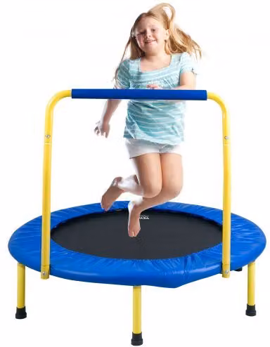 Trampolino Pieghevole Rotondo VEVOR per Bambini, Diametro: 92 cm, Colore: Blu