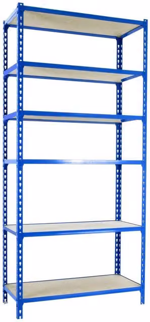 Scaffale in metallo Simon Rack con 6 ripiani in legno colore blu L 120 cm x P 50 cm x H 250 cm