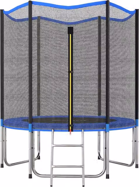 Trampolino elastico da giardino ?183 cm ¨C Xylo ¨C con rete di sicurezza, scala e cuscinetti molle blu
