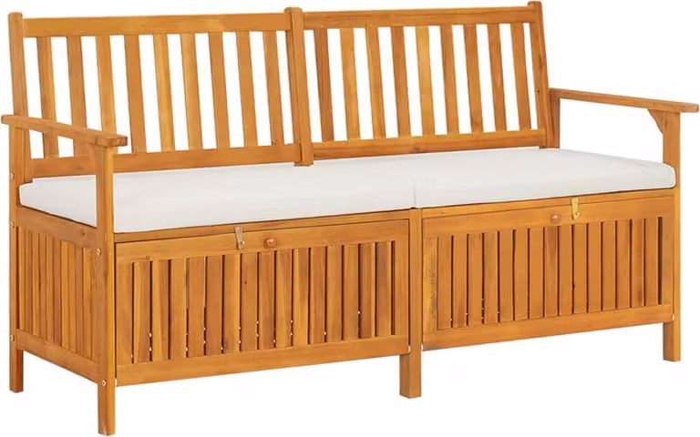 Panca con cuscini 148 cm in legno massiccio di acacia