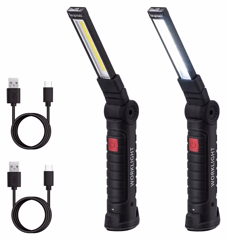 Lampada da lavoro ricaricabile con base magnetica e 5 modalità di illuminazione