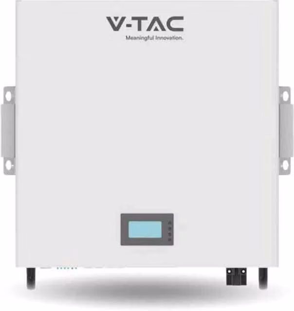Batteria di Accumulo per Fotovoltaico A2ZWORLD in Litio-Ferro-Fosfato LiFePO4, Colore Bianco, da Parete, Capacità 5.12kWh, 51.2V, 100Ah con BMS Integrato CEI 0-21