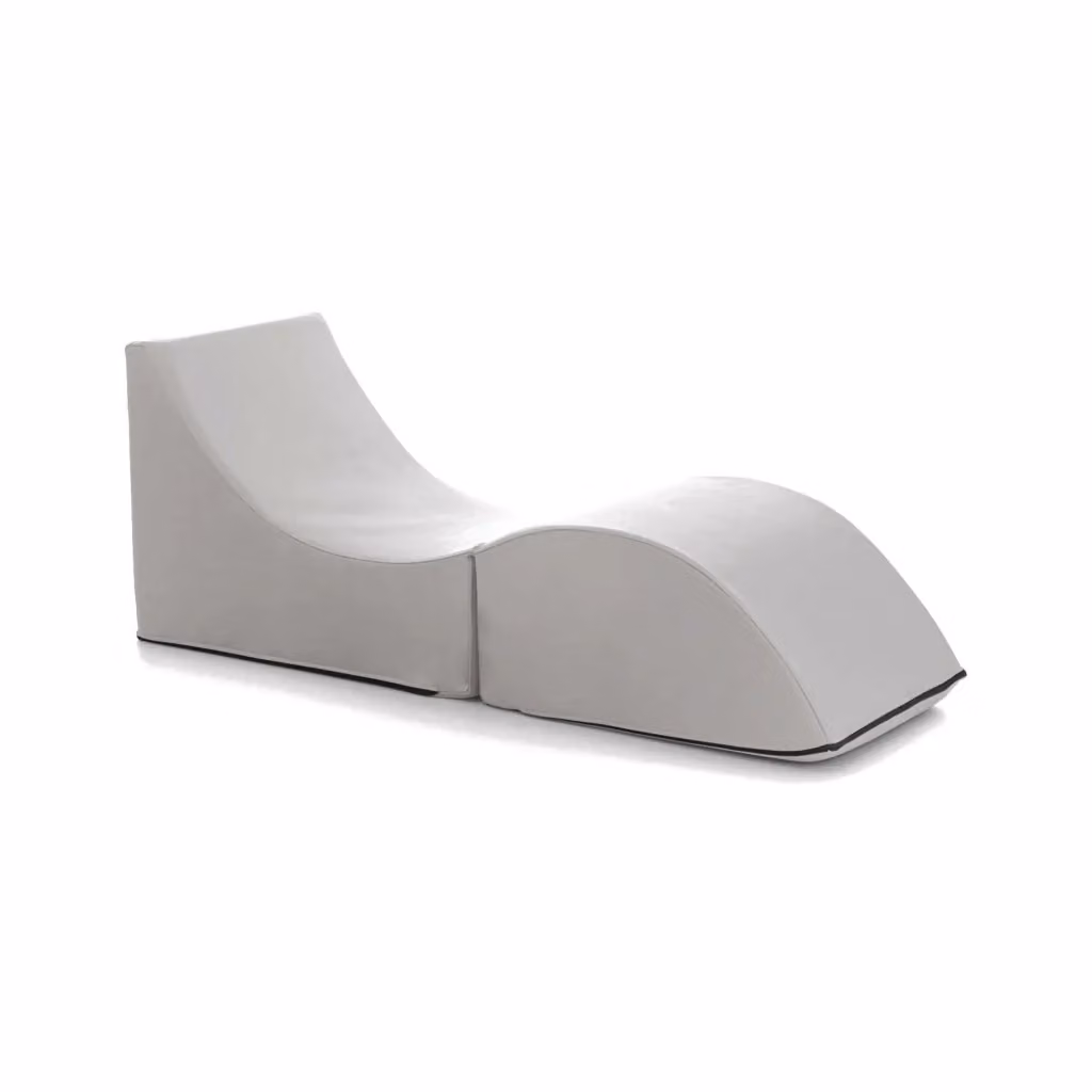 Pouf trasformabile in letto singolo e chaise longue Arbil di Talamo Italia in ecopelle bianca, L: 130 cm, P: 50 cm, H: 50 cm – 2