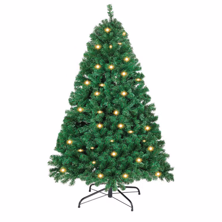Jopassy 120cm albero di Natale artificiale con illuminazione Albero di Natale a LED per decorazioni natalizie, in PE e PVC, (Ø circa 80 cm) con 340 punte