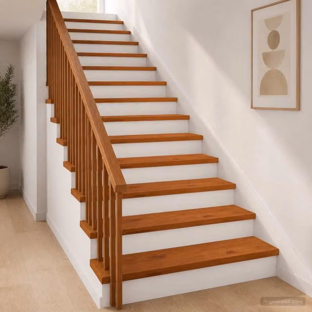 Set di 12 gradini per scale vidaXL in legno effetto rovere marrone, L 90 x P 25 x H 2 cm