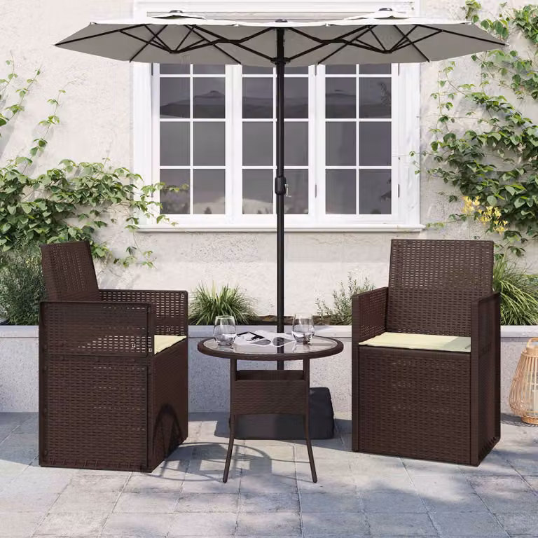 Set di 2 cuscini per seduta vidaXL in poliestere beige, impermeabili, L: 47 cm, P: 36 cm, H: 2 cm