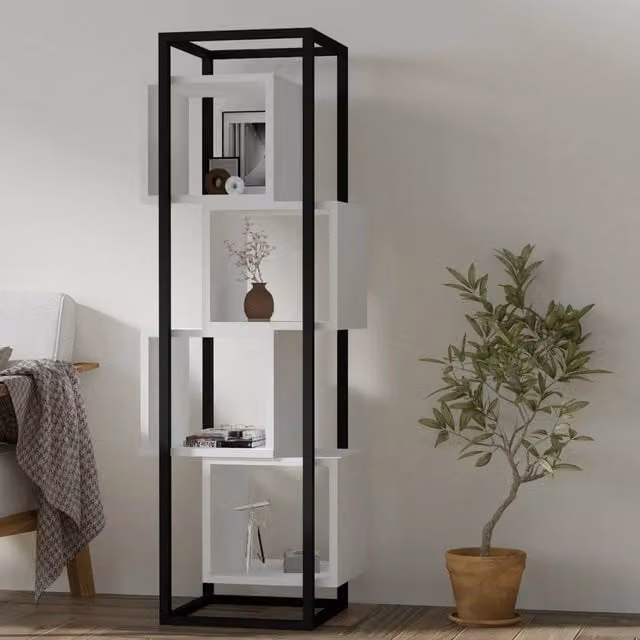 Biblioteca Navel, Libreria 4 Ripiani, 44x29x140h cm Bianco