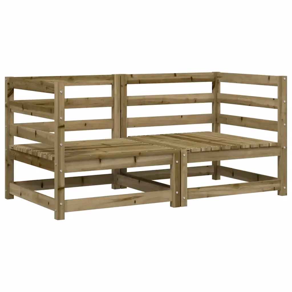 Set di 2 Divani Angolari da Giardino vidaXL in Legno di Pino Impregnato Marrone L/P/H: 70 x 70 x 67 cm – 2