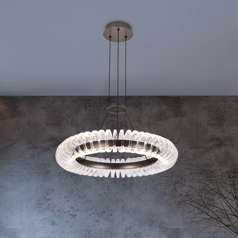 Viokef Lampada a sospensione Alba, Chiaro / Trasparente, Soggiorno / Sala da pranzo, Plastica, Moderno, Lampada a sospensione