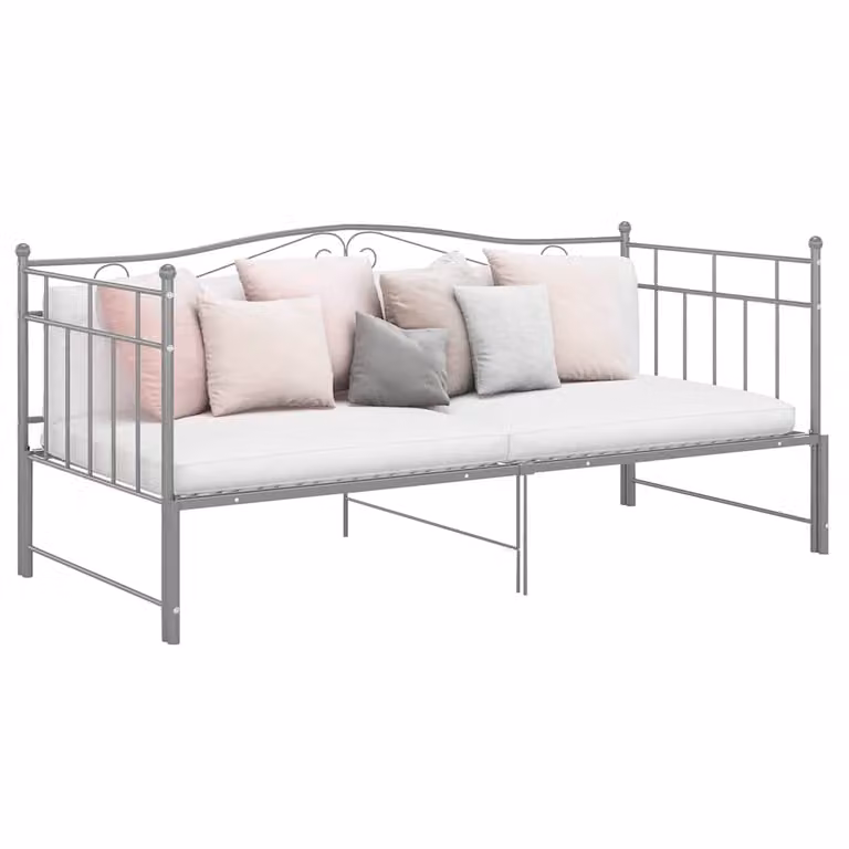 vidaXL Telaio Divano Letto Estraibile in Metallo Grigio L 90 x P 200 cm