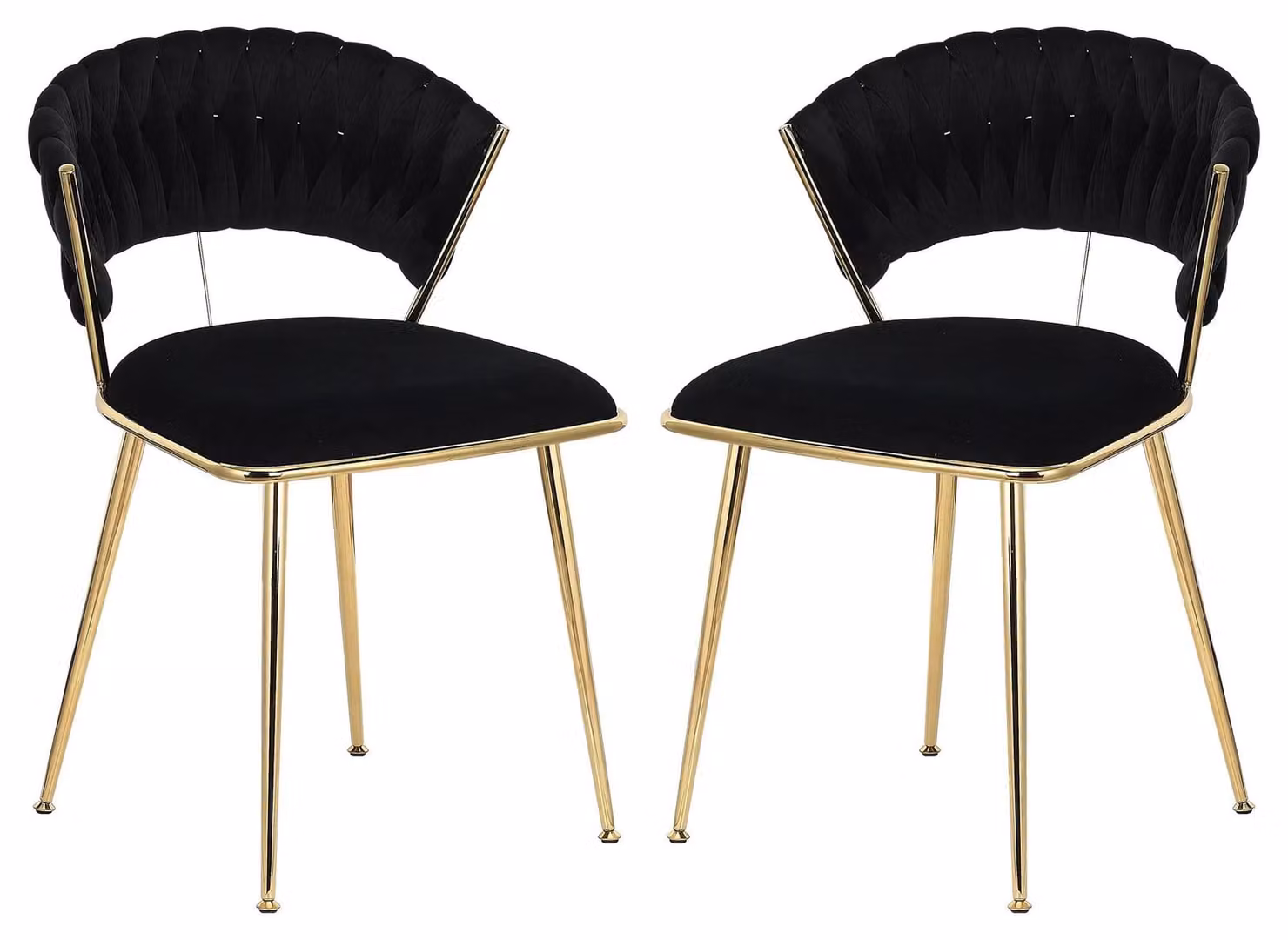 Sedie da pranzo - Sedie - Sedie in velluto - Design moderno - Gambe in metallo dorato - Comfort ergonomico